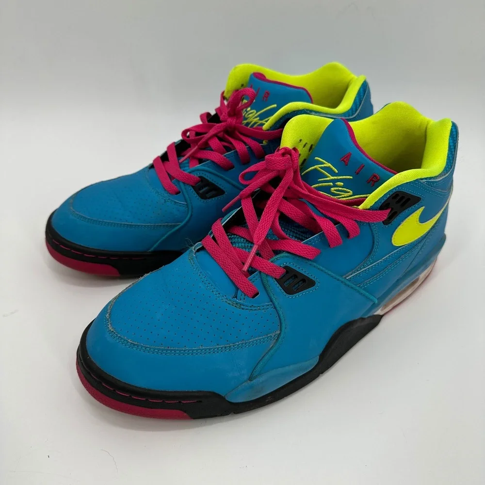 Nike Air Flight 89 Mens 13 Dynamic Blue Fireberry Electric Green 306252-400